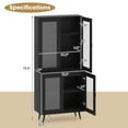 thumbnail image 3 of Costway Kitchen Pantry Cabinet with Translucent Fluted Doors & Adjustable Shelf, 3 of 10