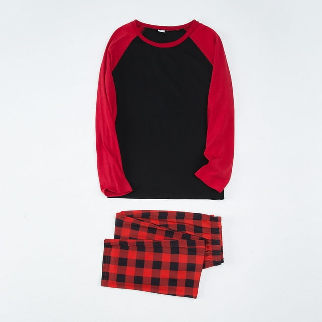 Blusa y pantalones con estampado a cuadros para hombre y papá, ropa familiar, pijamas, blusa y pantalones de poliéster