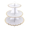 thumbnail image 2 of Darzheoy Cupcake Stand, 3-Tier Cardboard Dessert Tower, Gold Rim Party Stand, Sturdy Dessert Display Stand, Disposable Party Cupcake Stand for Birthday, Celebration, Wedding, Home, 2 of 6
