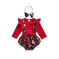 thumbnail image 1 of Kmbangi Baby Girls Clothes Set, Tops, Suspender Bloomers and Headdress, 1 of 8
