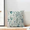 thumbnail image 5 of Summer Pillow Covers 20x20 Inch Set of 2,Teal Green Wild Flower Plant Throw Pillows Case,Seasonal Floral Outdoor Decorative Square Linen Farmhouse Decor Cushion Covers for Home Sofa Bed Couch, 5 of 6