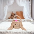 thumbnail image 4 of ESULOMP Happy Easter Plush Bunny Long Ears Bags Easter Basket Rabbit Buckets Easter Tote Bags Children Gift Storage Handbag 9.8x9in, 4 of 7