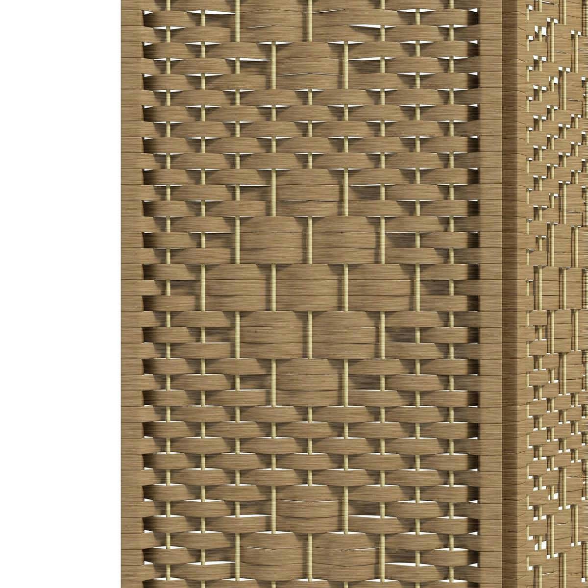 Spaco 4 Panel Folding Room Divider, Portable Privacy Screen, Wave Fiber Room Partition for Indoor as Living Room, Bedroom, Natural