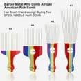 thumbnail image 2 of Peine de peluquería de metal Afro Peine de selección afroamericano Cepillo de pelo Herramienta de CACAGOO Peine, 2 of 7