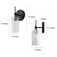thumbnail image 4 of Zevni Modern 1-Light Brass Gold Wall Sconce, Black Vanity Light with Open Cylinder Clear Glass Shades Wall Light, 4 of 6