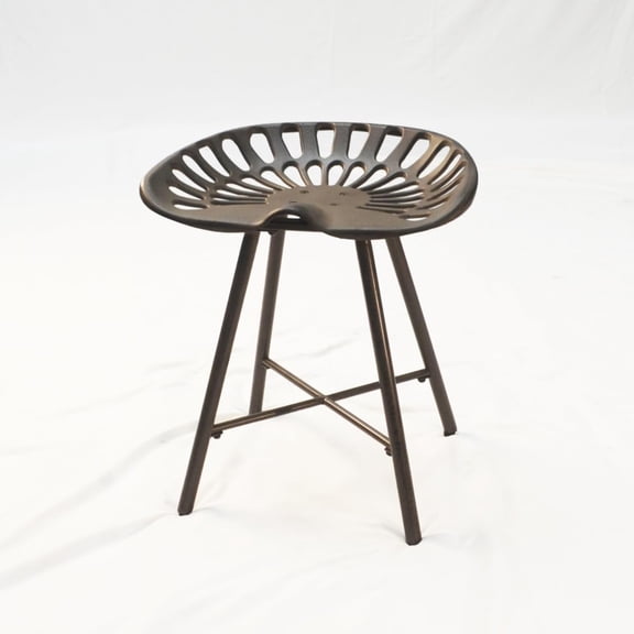 HomeRoots 516127 17.5 x 18 x 14.5 in. Copper Metal Backless Stool