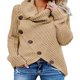 thumbnail image 1 of Suéter de cuello alto de cinco botones de otoño e invierno europeo y americano, suéter de mujer de color sólido, suéter de manga larga, 1 of 5