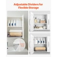 thumbnail image 4 of VEVOR Laundry Room Wall Cabinet, 2-Tier Wall Mounted Hanging Cabinet with Adjustable Shelf, Cupboard Storage with 3 Doors, for Kitchen, Bathroom, Laundry, 12.44 x 54 x 20.31 in (D x W x H), White, 4 of 9