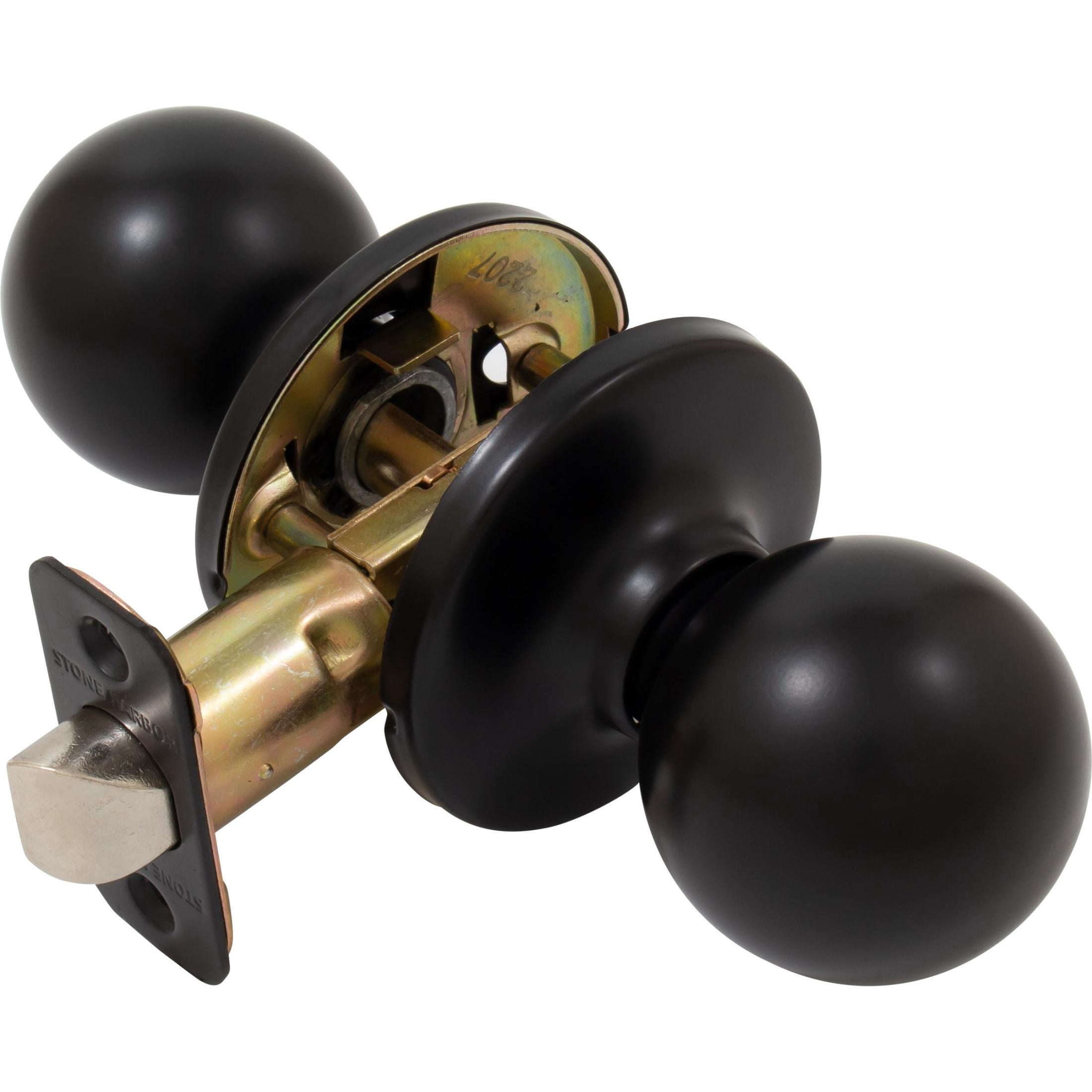 Stone Harbor Hardware Ball Door Knob, Passage (Hall/Closet) Function, Matte Black