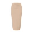 thumbnail image 3 of VUPSGEZ Women's S~3X Side Slit Ponte Knit High Waist Mid Calf Long Pencil Skirt (Beige,XL), 3 of 6