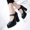 thumbnail image 4 of FRSASU Mary Jane Heels with Arch Support, Closed Round Toe Chunky Pumps for Women, Comfortable Block Heel Dress Shoes On Clearance, 4 of 7