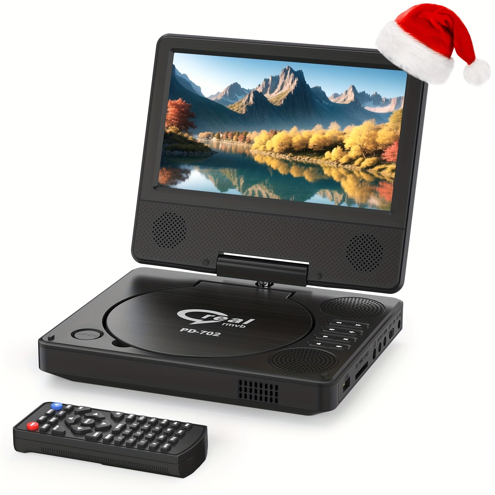 7 Inch TFT Swivel Screen Portable DVD/CD Player with Remote
