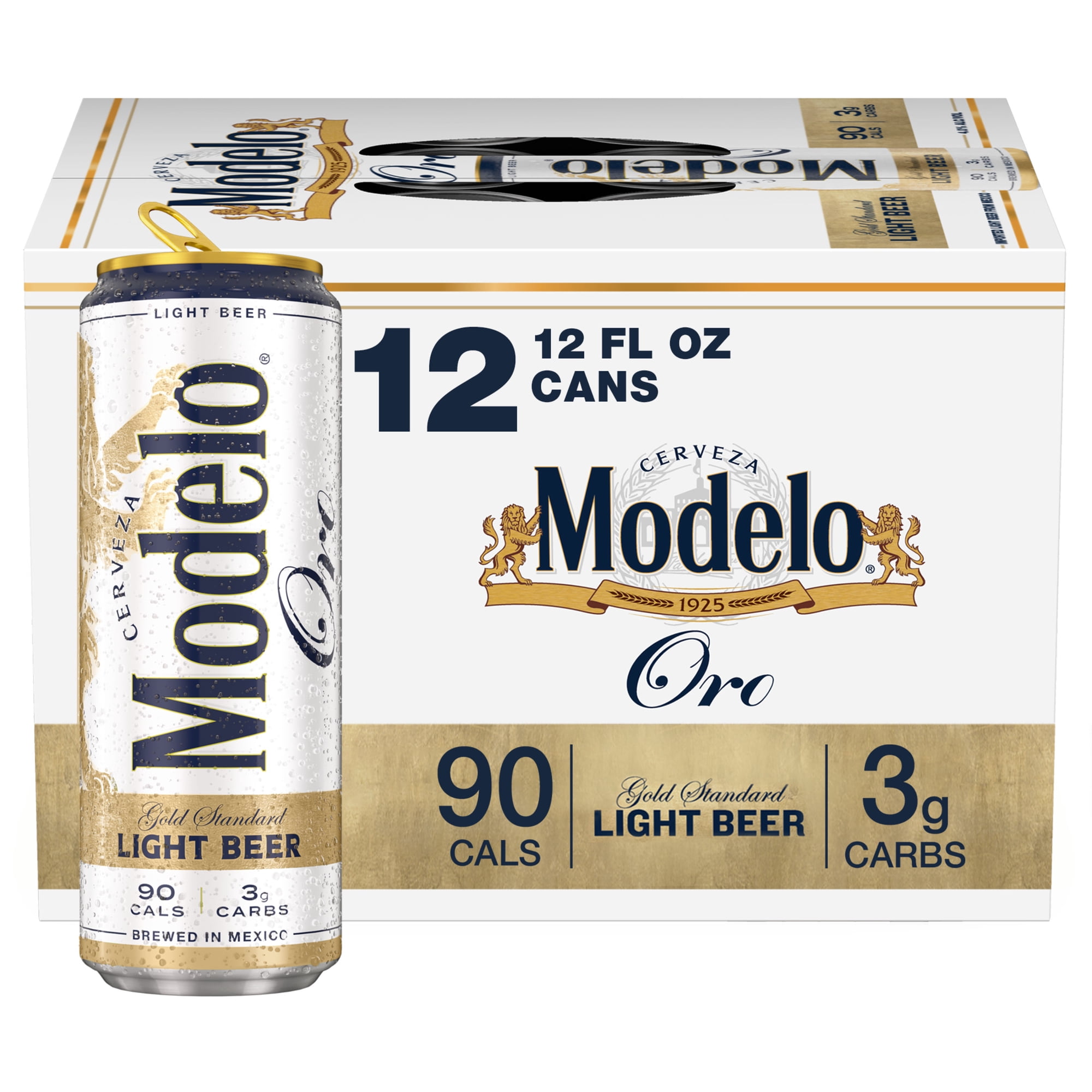 Modelo Oro Mexican Lager Import Light Beer, 12 Pack 12 fl. oz. Cans, 4.0% ABV