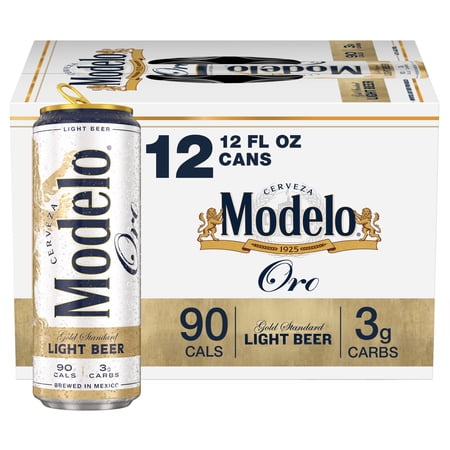 Modelo Oro Mexican Lager Import Light Beer, 12 Pack 12 fl. oz. Cans, 4.0% ABV