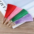 thumbnail image 4 of U8MO 9cm Golden Hollow Out Alloy Cap Tassel DIY Anti-wrinkle Earring Tassels Pendent-Pink, 4 of 6