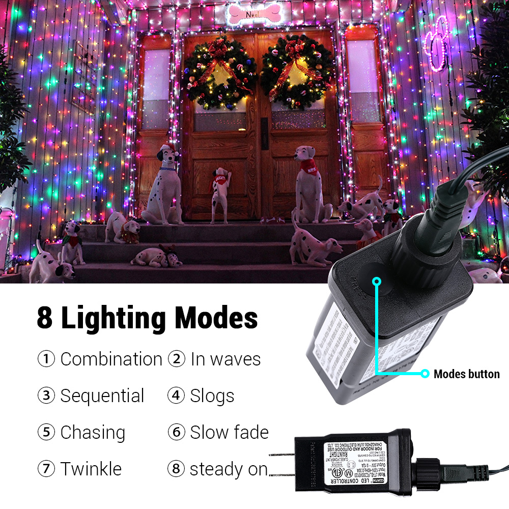 Toodour 82-Foot 200-LED Christmas String Lights, Multicolor photo 8