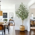 thumbnail image 3 of Soonbuy 5FT Artificial Olive Tree,Realistic Faux Olive Tree with Natural Wood Trunk & Lifelike Fruits,UV Resistant Artificial Tree, Potted Fake Olive Tree for Home, Office, Living Room Indoor Decor, 3 of 9