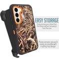 thumbnail image 4 of For Samsung Galaxy S23 Heavy Duty Rugged Shockproof Full Body Protection 360 Swivel Kicktand Holster Belt Clip And Built in Screen Protector Phone Cover Case - Camo Orange, 4 of 5