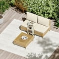 thumbnail image 3 of Bifanuo 3-Piece Wicker Outdoor Sectional Sofa, Patio Furniture Set, with Beige Fluffy Cushions and Coffee Table, 3 of 6