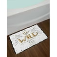 thumbnail image 2 of Quote Bath Mat, Stay Wild Saying with Grunge Swirls Curves and Arrows Hand Lettering, Non-Slip Plush Mat Bathroom Kitchen Laundry Room Decor, 29.5 X 17.5 Inches, Pale Brown Black and White, Ambesonne, 2 of 2