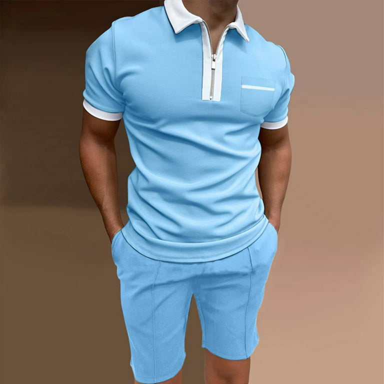 Vedolay Matching Short Sets For Men Men's Polo Shirt and Shorts