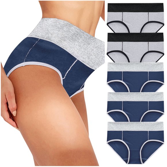 Bigersell Women's Cotton Underwear Clearance Maternity Underwear Period Panty Style P-675 Spandex Shaping Panties Ladies Thongs Briefs High Waist Women's Panties Multicolor 5Xl