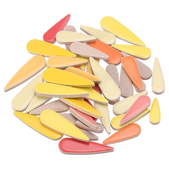 Uxcell 100g Petal Mosaic Tiles for Crafts Tear Drop Porcelain Mosaic Tiles Red, Orange, Yellow