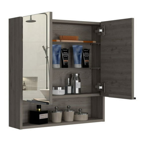 Cterwk Rectangle Cabinet with Mirror, Light Brown