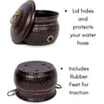 BirdRock Home Decorative Outdoor Garden Water Hose Pot with Lid