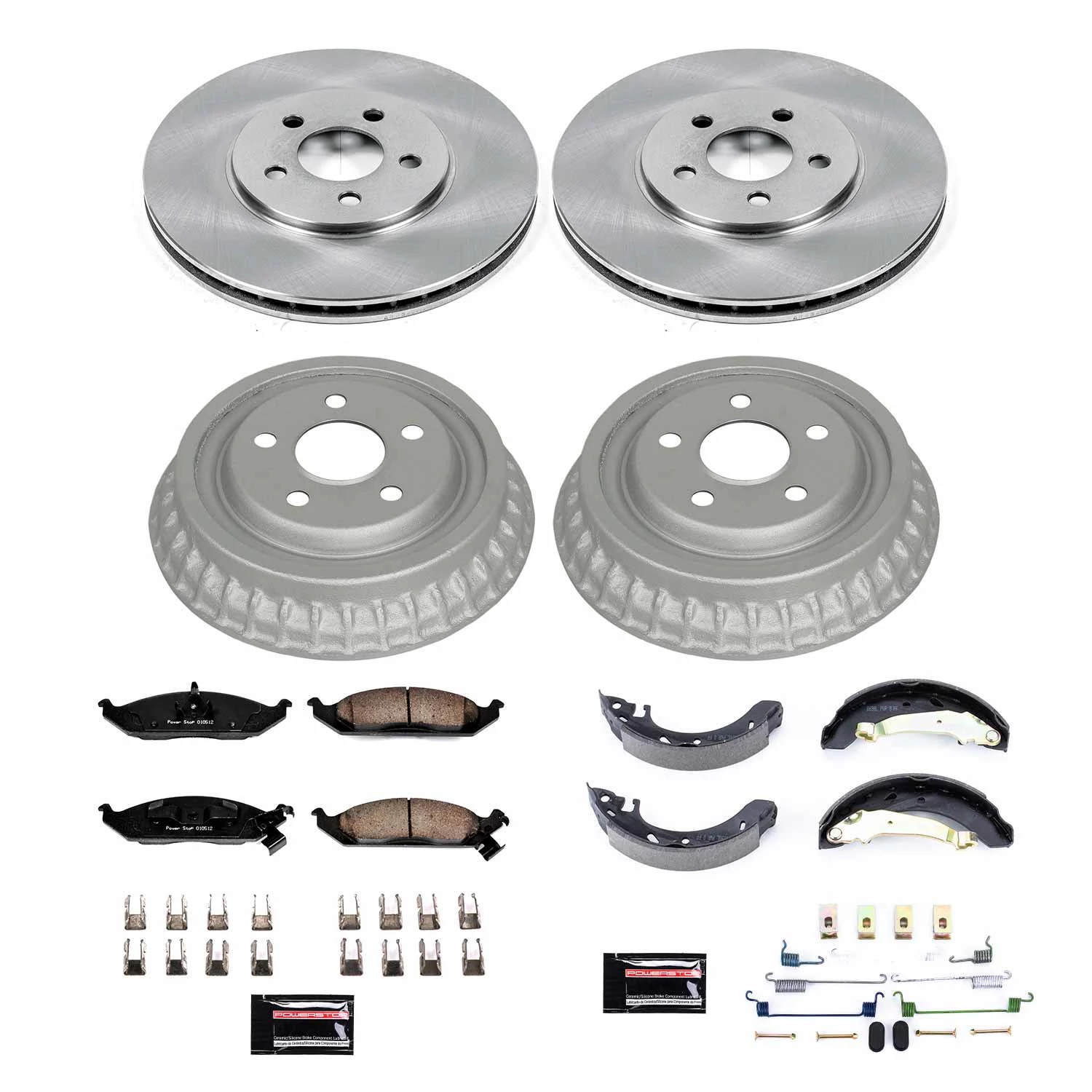 Power Stop Front and Rear Stock Replacement Drum and Shoe Kit KOE15144DK