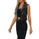 thumbnail image 4 of INSPIRE CHIC Chaleco Corto Sin Mangas de Cuero Sintético Metálico con Solapa Negro para Mujer, 4 of 6