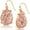 Gold - Rose Gold Stone, variant on Dangle Gold, Women's Lightweight Teardrop Filigree Leaf Earring, Brass