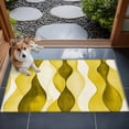 thumbnail image 4 of 2x3 Door Mat Rug, Yellow Stripes Non-Skid Rubber Backing Large Rectangle Rugs - Living Room Bedroom Home Office, Retro Farmhouse Gradient Ripple Pattern Indoor Floor Mat Carpets Washable Rug, 4 of 9