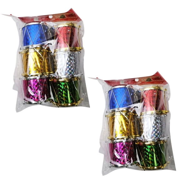 ORDDIART Lovely Xmas Drums Assorted Color Paper for Party Decor 12Pcs