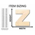 thumbnail image 2 of Unfinished Wood Block Letter Z - Craft - up to 46" DIY 8" / 1/8", 2 of 3