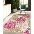 thumbnail image 4 of Flower Decorative Rug, Modern Dahlia Inspired Petals Blossom Abstract Garden Artwork Design Print, Quality Carpet for Bedroom Dorm and Living Room, 6 Sizes, Magenta and Beige, by Ambesonne, 4 of 4
