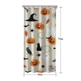 thumbnail image 5 of Beige Halloween Pumpkins Ghosts and Bats Shower Curtain 36"x72" ,Bathroom Decorative Shower Curtains Set with 12 Hooks,Modern Waterproof Washable Shower Curtain, 5 of 6