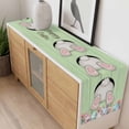 thumbnail image 3 of Easter Bunny Table Runner - 108 Inch Long, Kitchen Dining Table Runner Dresser Scarves, Colorful Eggs Cute Rabbit Green Country Wooden Farmhouse Decor for Coffee Tables Wedding Party Banquet, 3 of 5