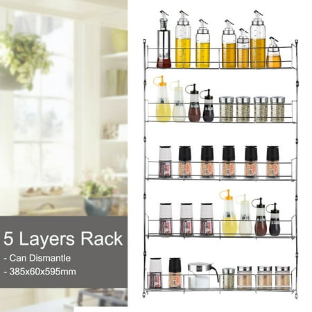 3 4 5 6 Tier Kitchen Door Wall Mounted Storage Rack Cabinet