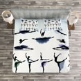 thumbnail image 3 of Ambesonne Art Quilted Bedspread Set 3 Pcs, Female Ballet Dancers, Queen Size, Purple Lavender White, 3 of 3
