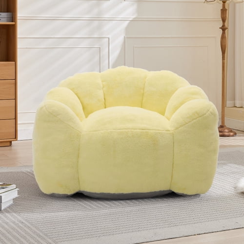 Bean Bag Sofa Lotus type compression – No Assembly, Portable Comfort for Living Room, Bedroom, Yellow