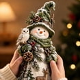 thumbnail image 5 of Christmas Tabletop Snowman Statue, Decorative Holiday Figurine for Mantel, Shelf and Indoor Winter Home Decor, 5 of 7