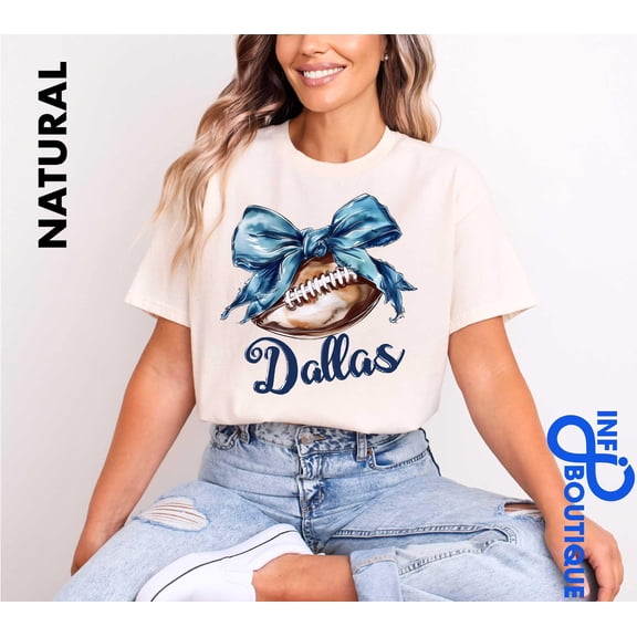Dallas American Cowboys Bow Fan Graphic T-Shirt Size S-5XL