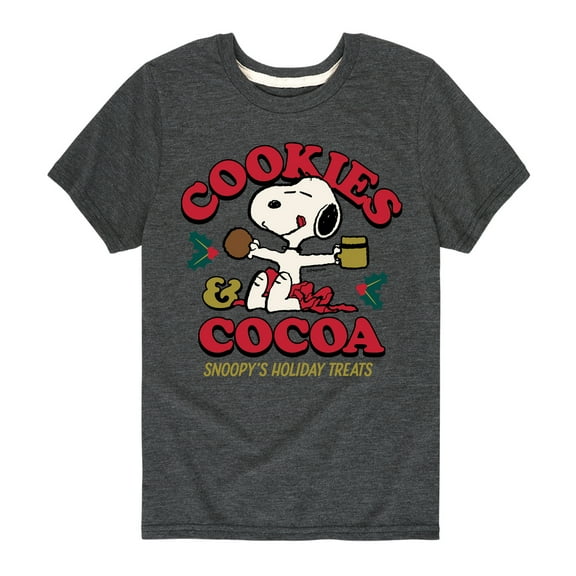 Peanuts - Snoopy Christmas Cookies and Cocoa - Toddler And Youth Short Sleeve Graphic T-Shirt