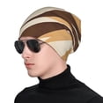 thumbnail image 6 of Adult Knitted Cap 11 X 10.6 In Two-Layer Design Breathable Light Dry And Easy Care Covering All Antiskid Anti-Wrinkle Tan Geometric Lines_4, 6 of 8