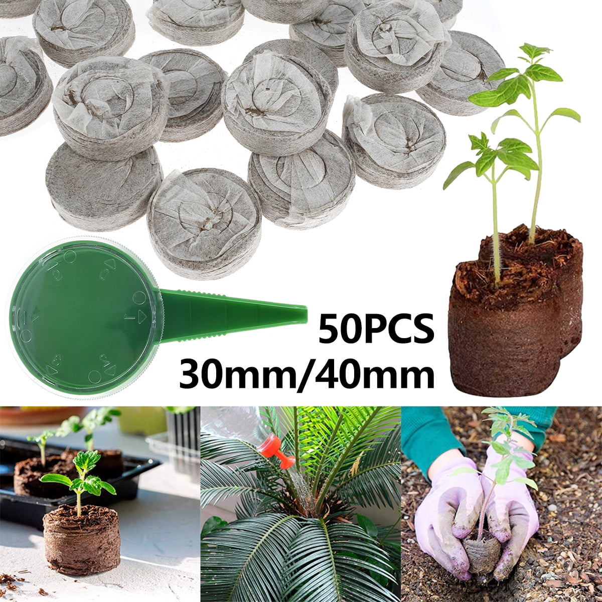 40 Pieces Seed Starting Plugs Pallet Seedling Soil Block Seed Fertilizer Plant 