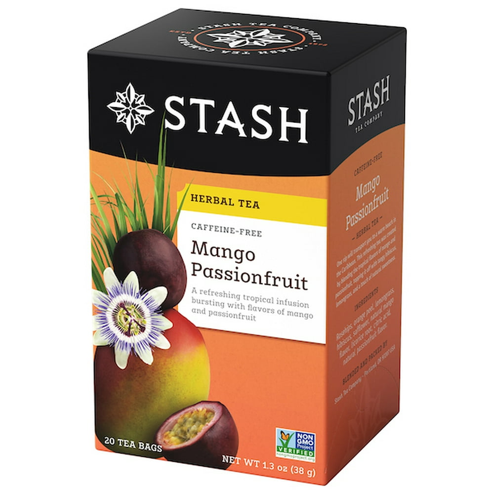 Stash Mango Passionfruit Herbal Tea Bags, 20 Count, 1.3 Oz Walmart