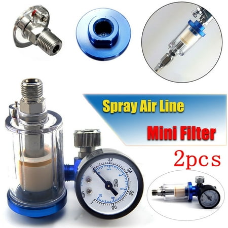 2x Air Line Oil Water 2x Separator Filter Water Trap Spray Paint Moisture Gun