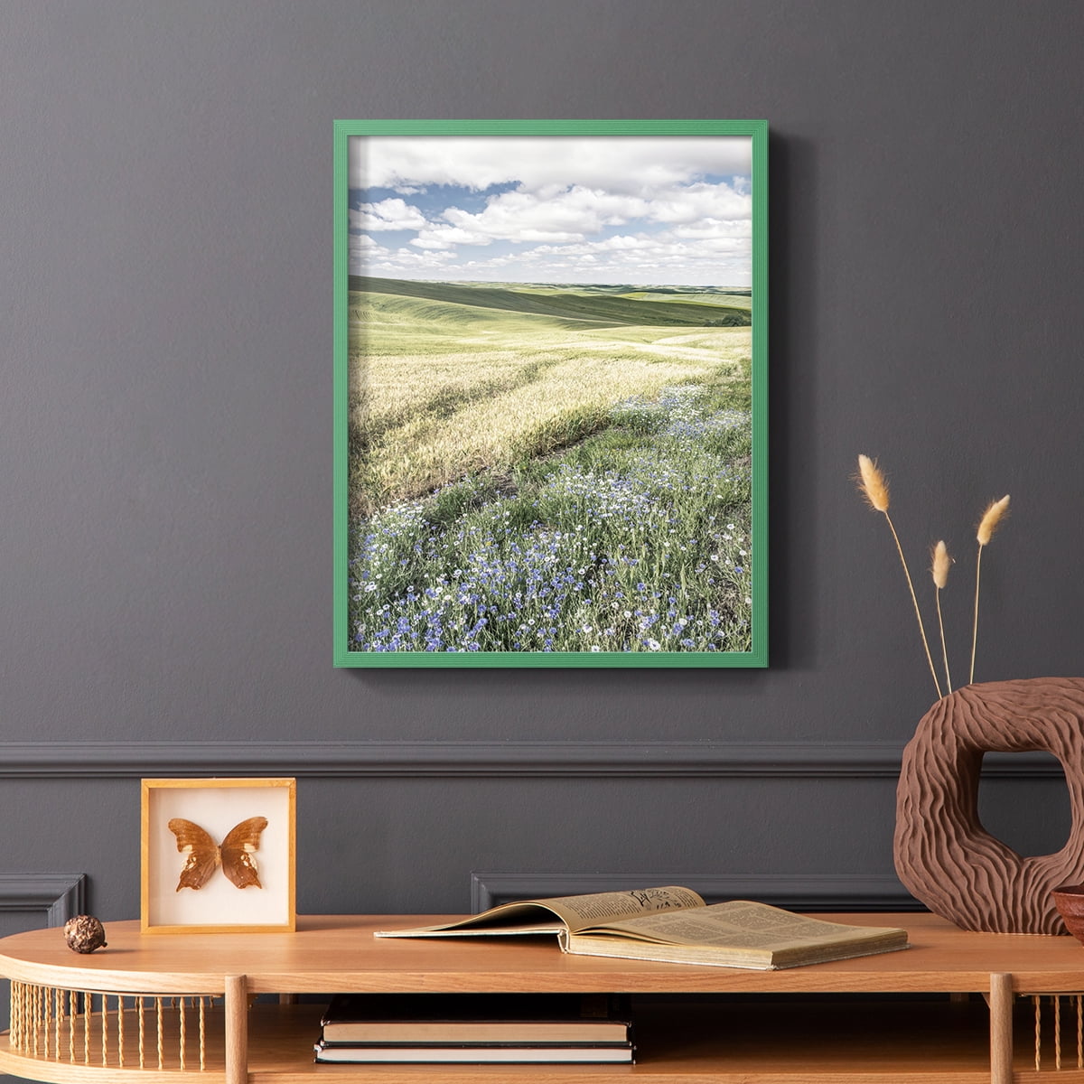 Wildflower Farm Framed Print - Solid Wood in Single Picture Frame Solid Wood 2 Framed Print