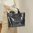 thumbnail image 6 of Taotanxi Women'S Pvc Tote Bag Tattered Beggars Style Monogrammed Tote Bag Shoulder Bag Winter Fall Fashion Kraft Tote Bag For Shopping Outing Black, 6 of 7
